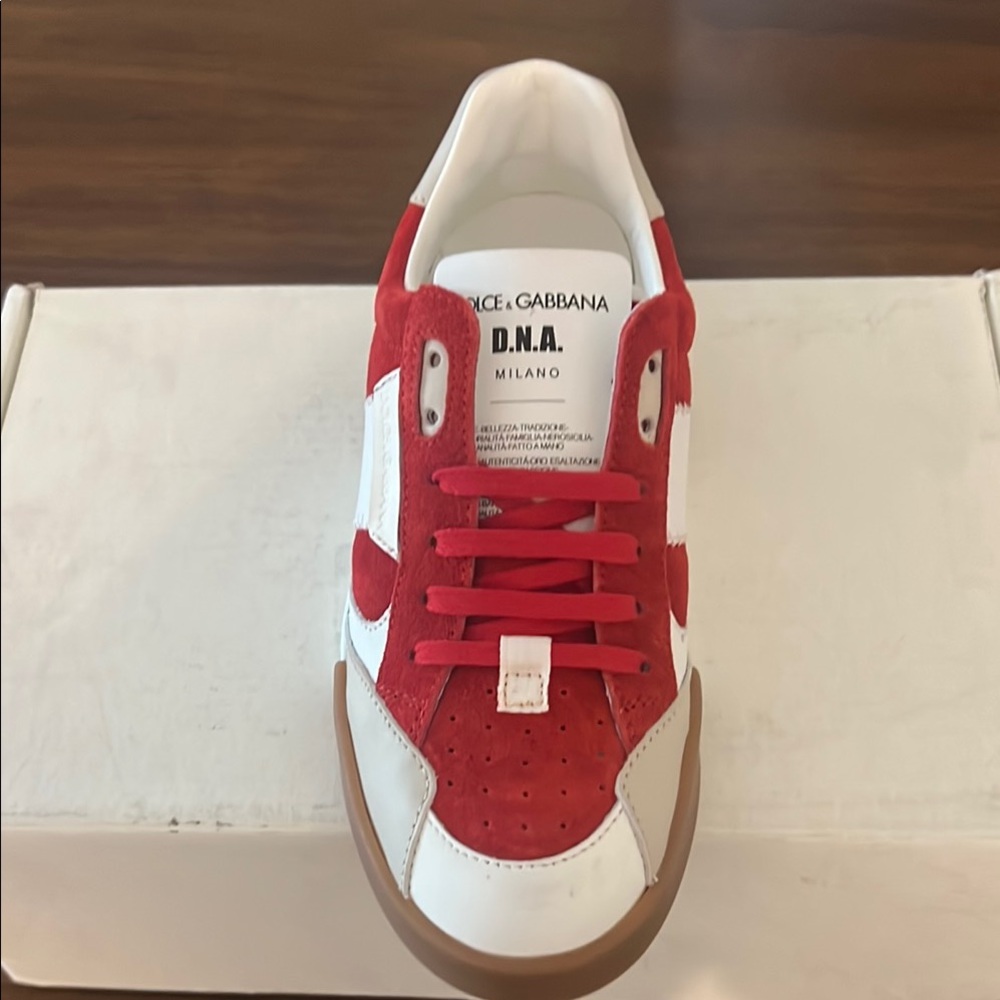 Dolce & Gabbana Red and White Sneakers (Size 32EU/1US)